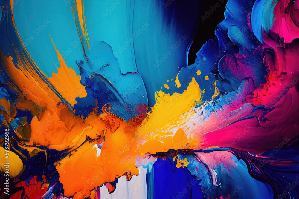 Colorful oil paint abstract background. Ai generative illusration