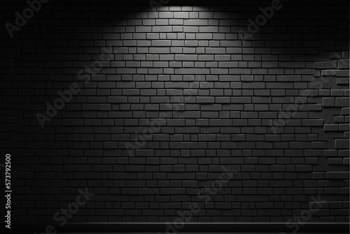 Black brick walls that are not plastered background and texture. Panoramic texture of black brick wall  brickwork background for design or backdrop. black brick wall may used as background. 