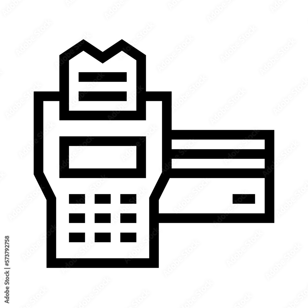 pos terminal line icon pos terminal line icon