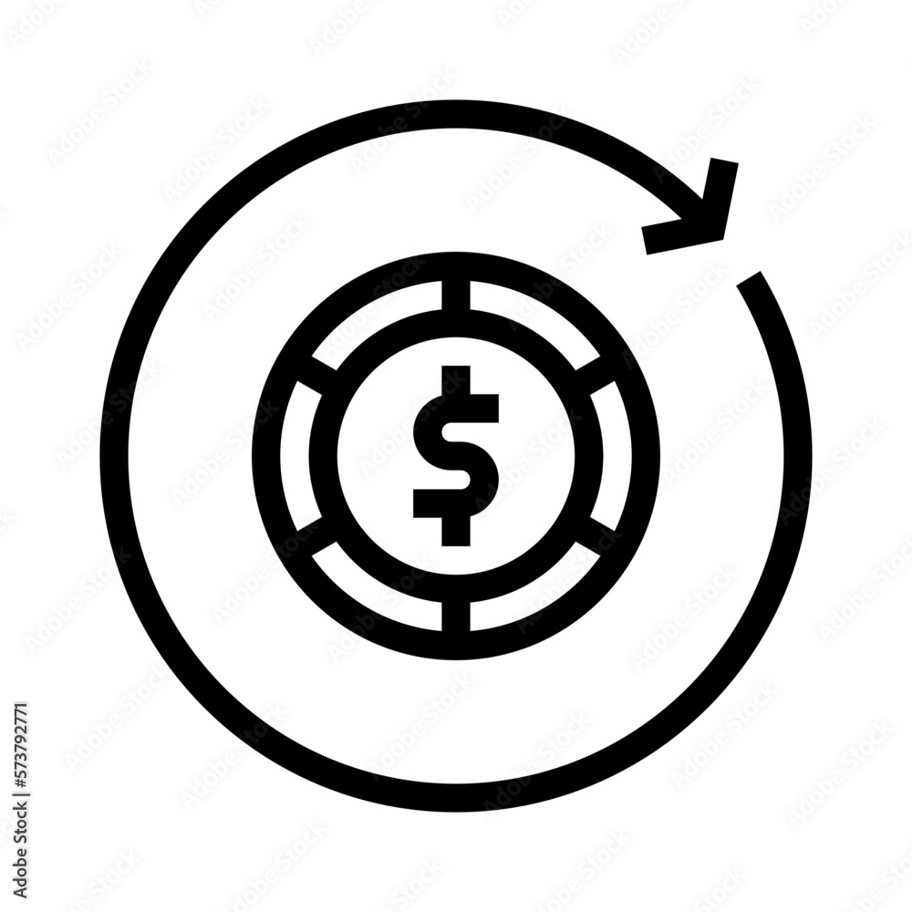 return on investment line icon return on investment line icon