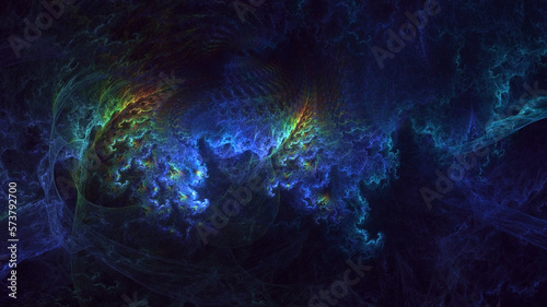 3D rendering abstract multicolor fractal light background