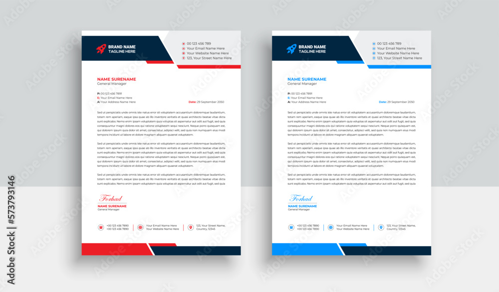 Obraz premium Abstract Letterhead Design Modern Business Letterhead Design Template