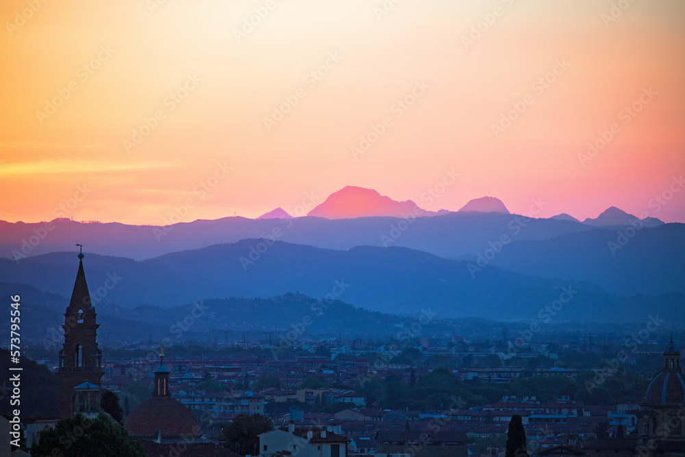 Cityscape view at Florence in evening light