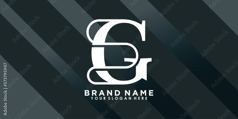 Fototapeta premium brand name logo design with letter G creative concept