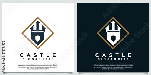 castle logo design with creative concept