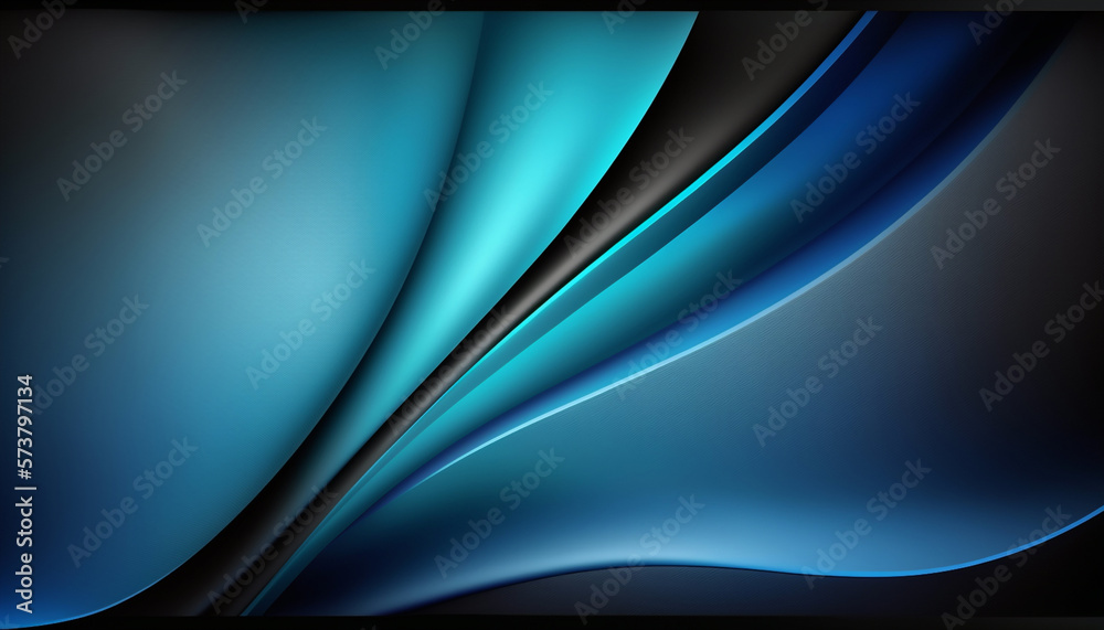 Naklejka premium Blue and black, abstract wallpaper, gradients, Generative AI