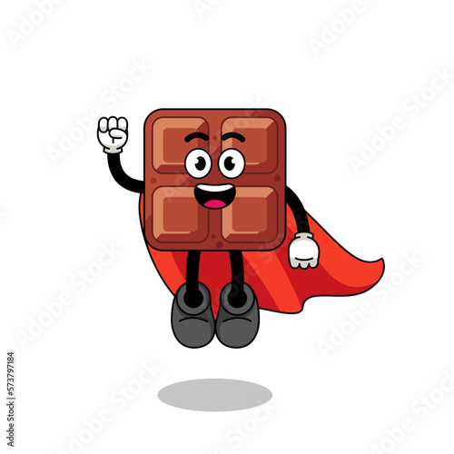 chocolate bar cartoon with flying superhero