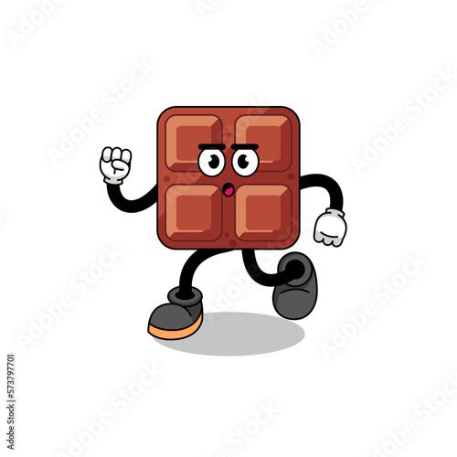 running chocolate bar mascot illustration