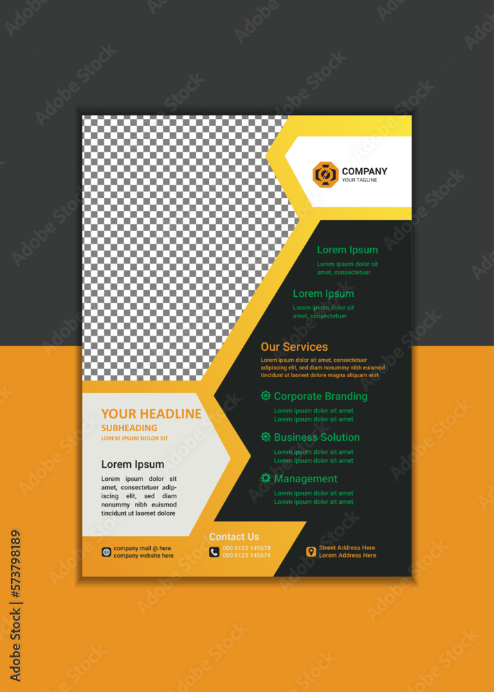 Obraz premium Creative Corporate Business Flyer Template Simple and clean A4 Size with Bleed Vector design