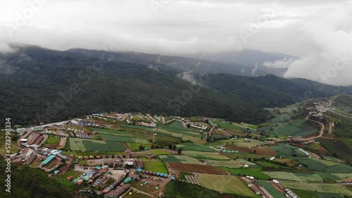 Aerial view tourist resort mountain view. Phu Thap Buek Thailand in 2018.