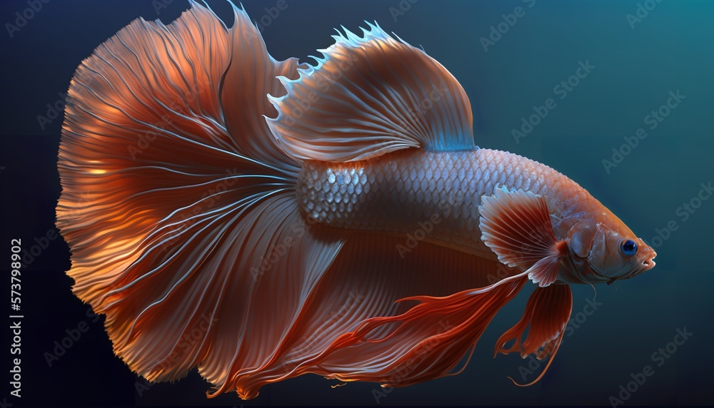 Siamese fighting fish (betta) flaring its gills Stock Illustration