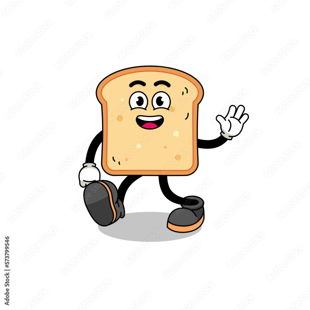 bread cartoon walking