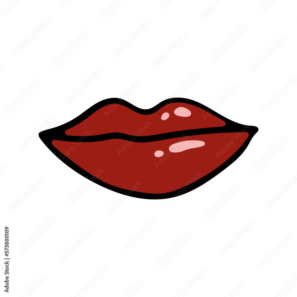 Vector female lips hand draw. Isolate lips in doodle style Vector female lips hand draw. Isolate lips in doodle style