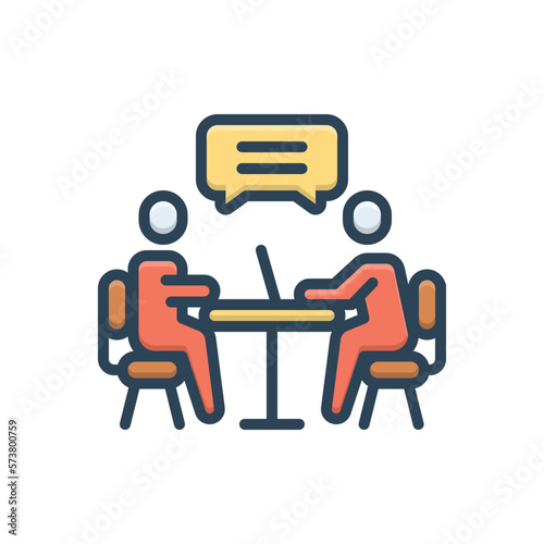 Color illustration icon for interview
