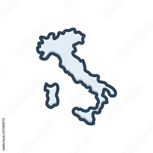 Color illustration icon for italy