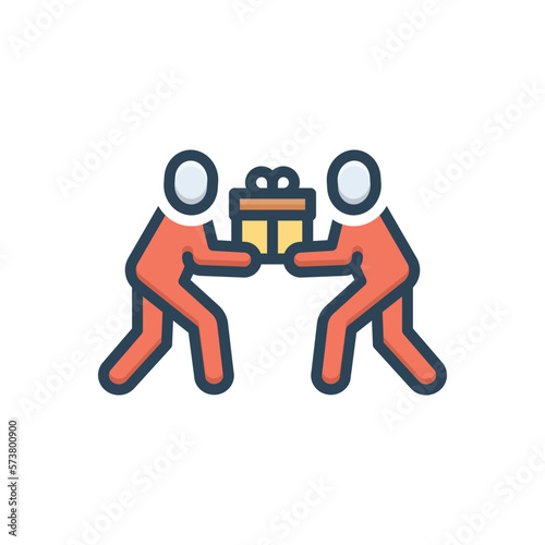 Color illustration icon for give