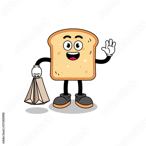 Cartoon of bread shopping