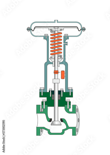 Globe reversed valve and actuator