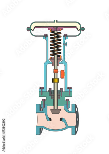 Fotografija Globe valve and actuator