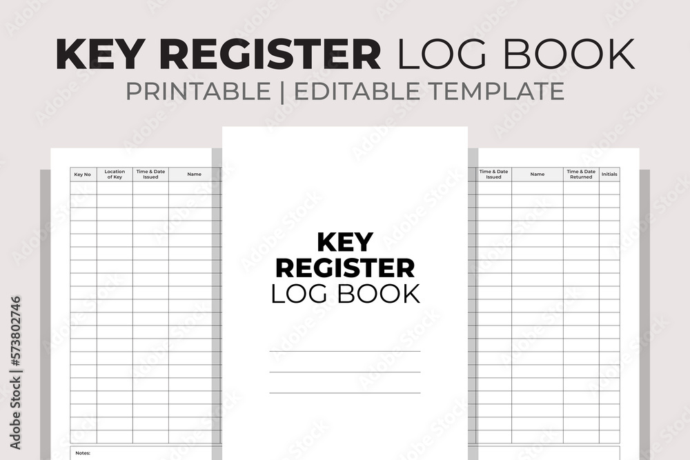 Key Register Log Book Key Register Log Book