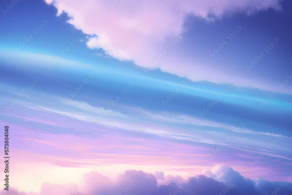 茜色に色づく雲と空　背景素材　generative ai