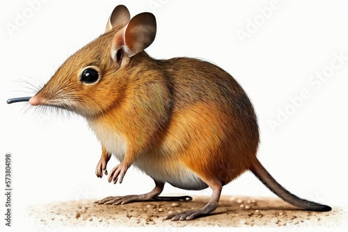 One of the 17 species of elephant shrew, the black and rufous elephant shrew (Rhynchocyon petersi), is also known as the black and rufous sengi or the Zanj elephant shrew. Generative AI photo