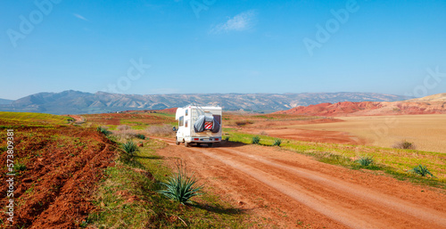 Family road trip in Morocco by motor home