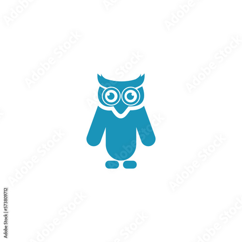 owl flat icon design logo