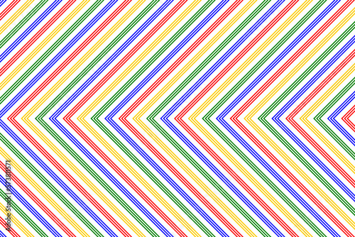 Colorful chevron arrow lines fabric pattern on white background vector. Right angle stripes background. Wall and floor ceramic tiles pattern.
