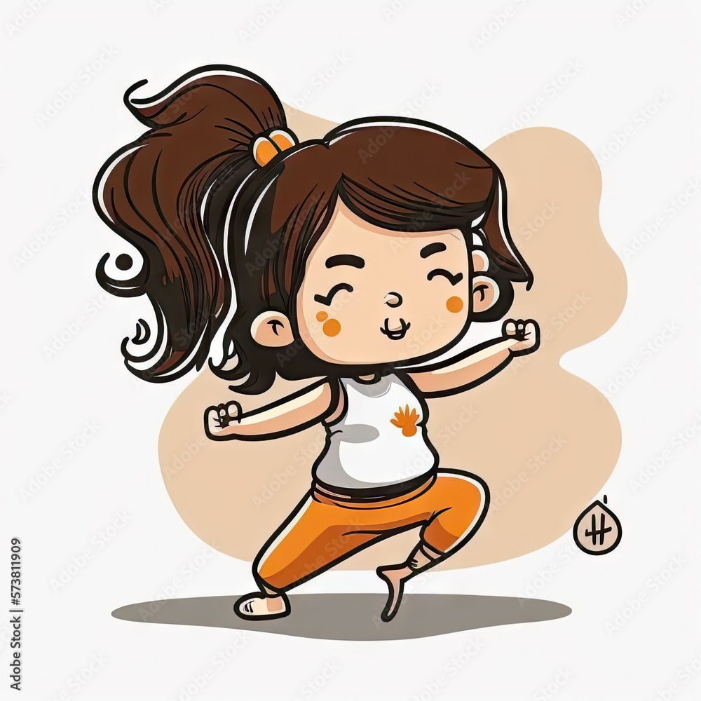 cartoon of sport girl with yoga, white background, vector illustration cartoon of sport girl with yoga, white background, vector illustration