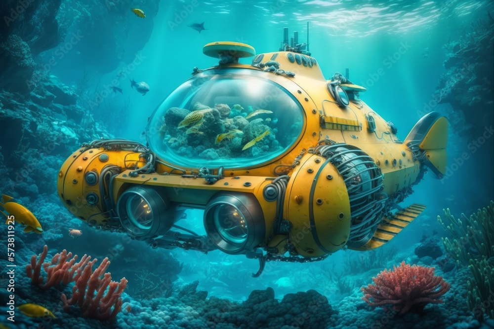Autonomous underwater vehicles exploring the depths of the ocean