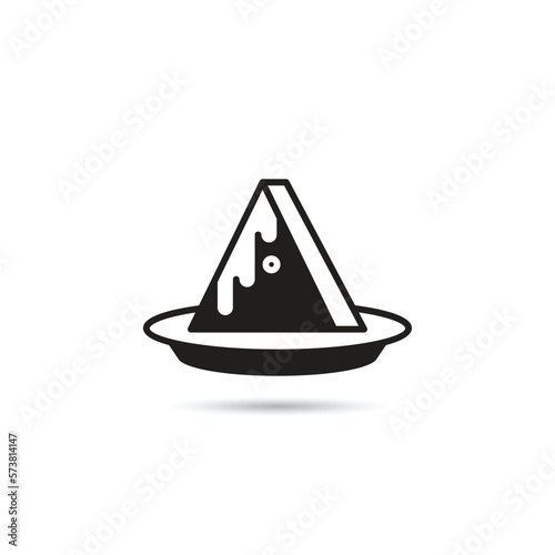 cheesecake icon on white background
