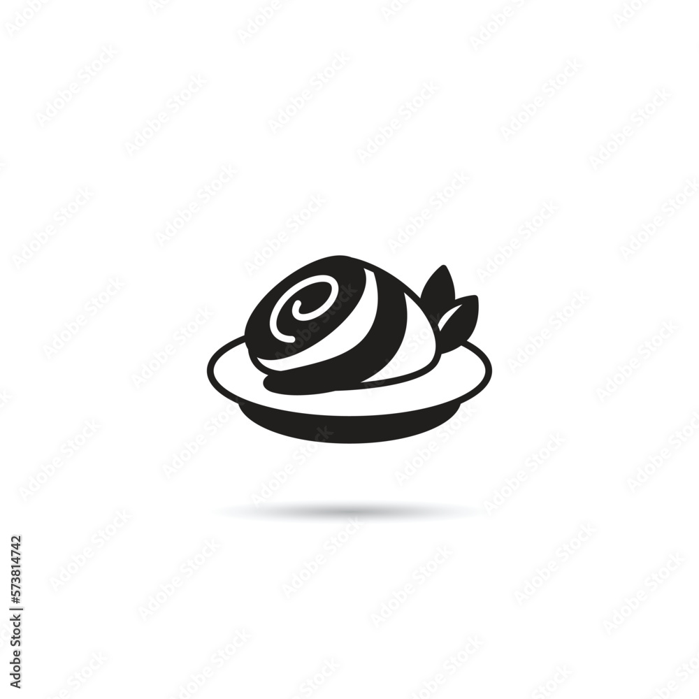 Fototapeta premium roll cake icon on white background