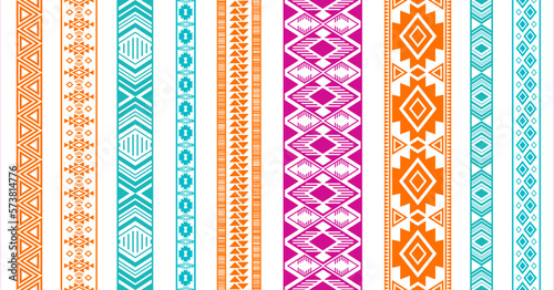 Embroidery ribbon vector patterns, lace seamless border, fashion edge stripes.