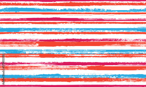 Pain handdrawn parallel lines vector seamless pattern. Pretty summer fashion design. Vintage