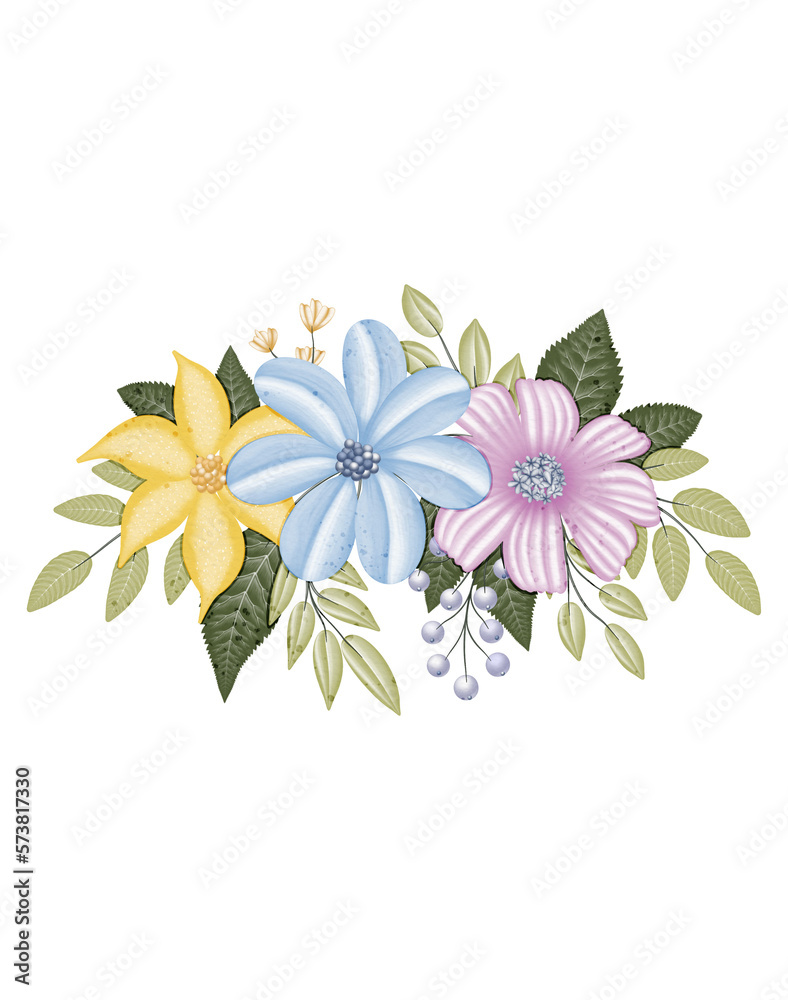 Watercolor spring flower arrangement Watercolor spring flower arrangement