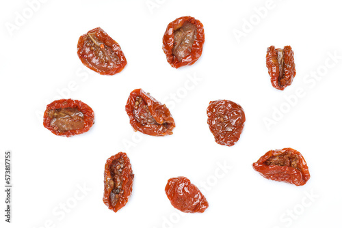 Concept of tasty food - sun-dried tomato, isolated on white background