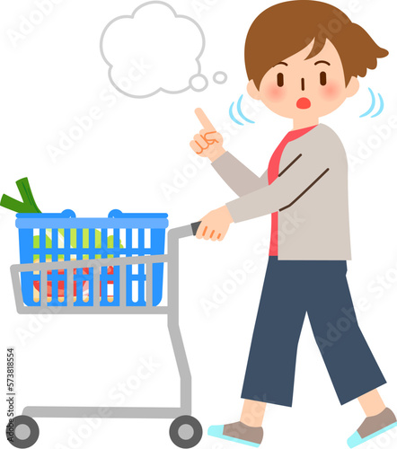 品物を探す買い物中の女性