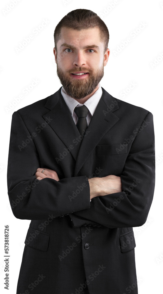 Elegant bearded luxurious business man in a suit