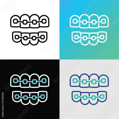 Orthodontics thin line icon. Braces, tooth correction. Dentistry. Vector illustration.