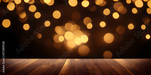 abstract bokeh with wood fl...