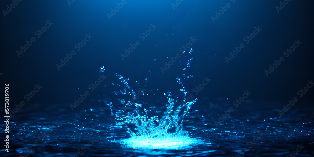 Fototapeta premium water splash on black background, illustration, Generative, AI