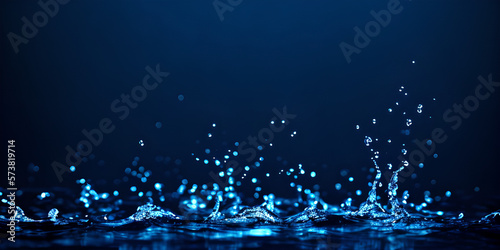 water splash on black background, illustration, Generative, AI