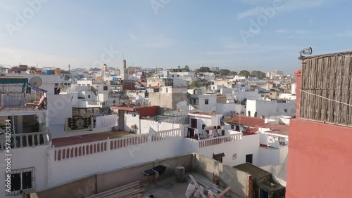 Skyline view of rooftops in Tangier, Morocco, Africa
