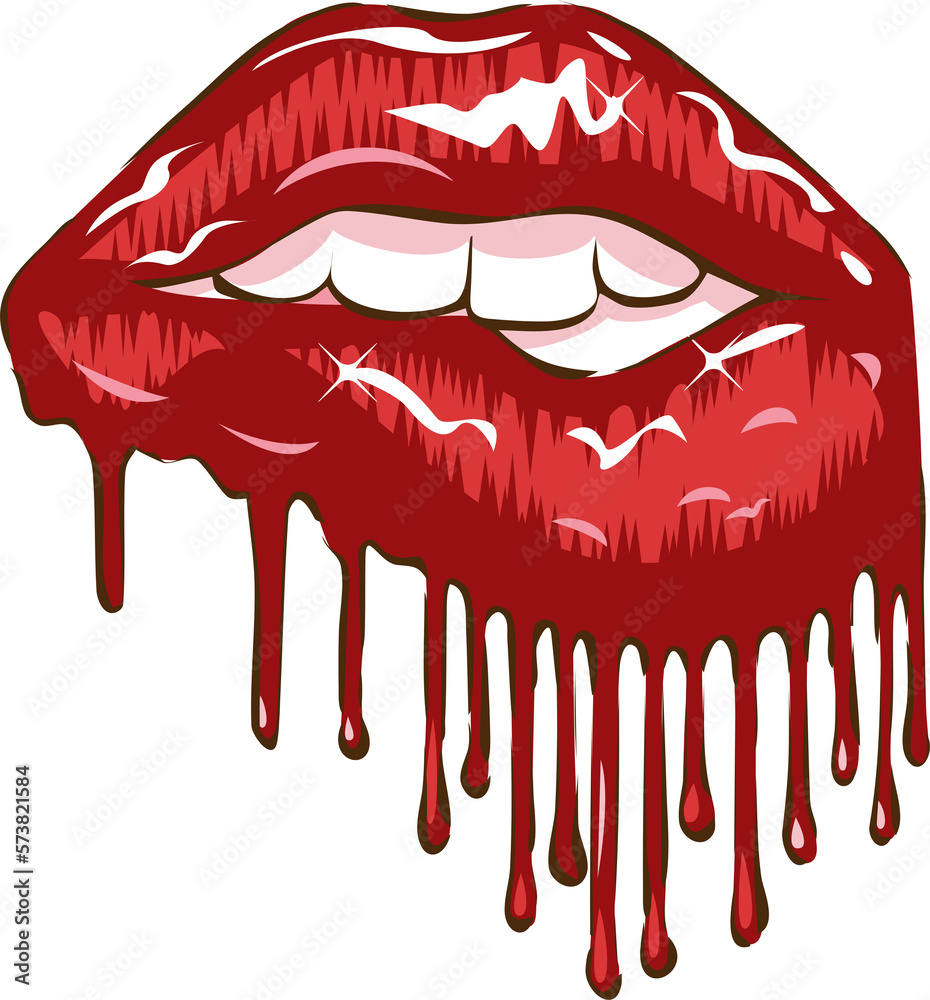 Dripping lips png graphic clipart design Stock Illustration Adobe Stock