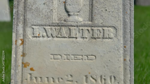 close up of the Grave of the Money digger from the 1800s named Luman Walters who is tied to some of the Money digging stories of Joseph Smith Jr. in upstate New York. photo