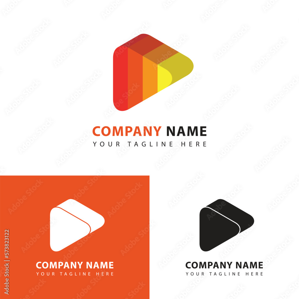 Abstract play button media logo design template,. Play technology logo icon vector. Abstract play button media logo design template,. Play technology logo icon vector.