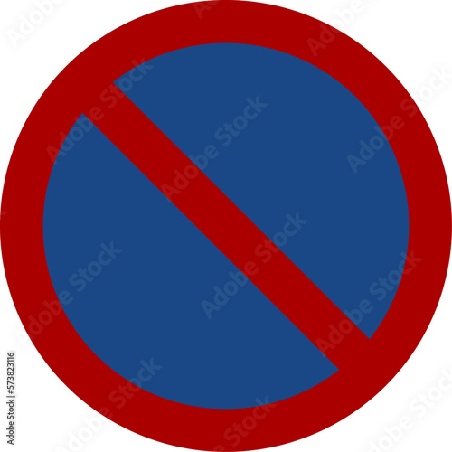 No Parking Prohibition Sign Icon. Vector Image.