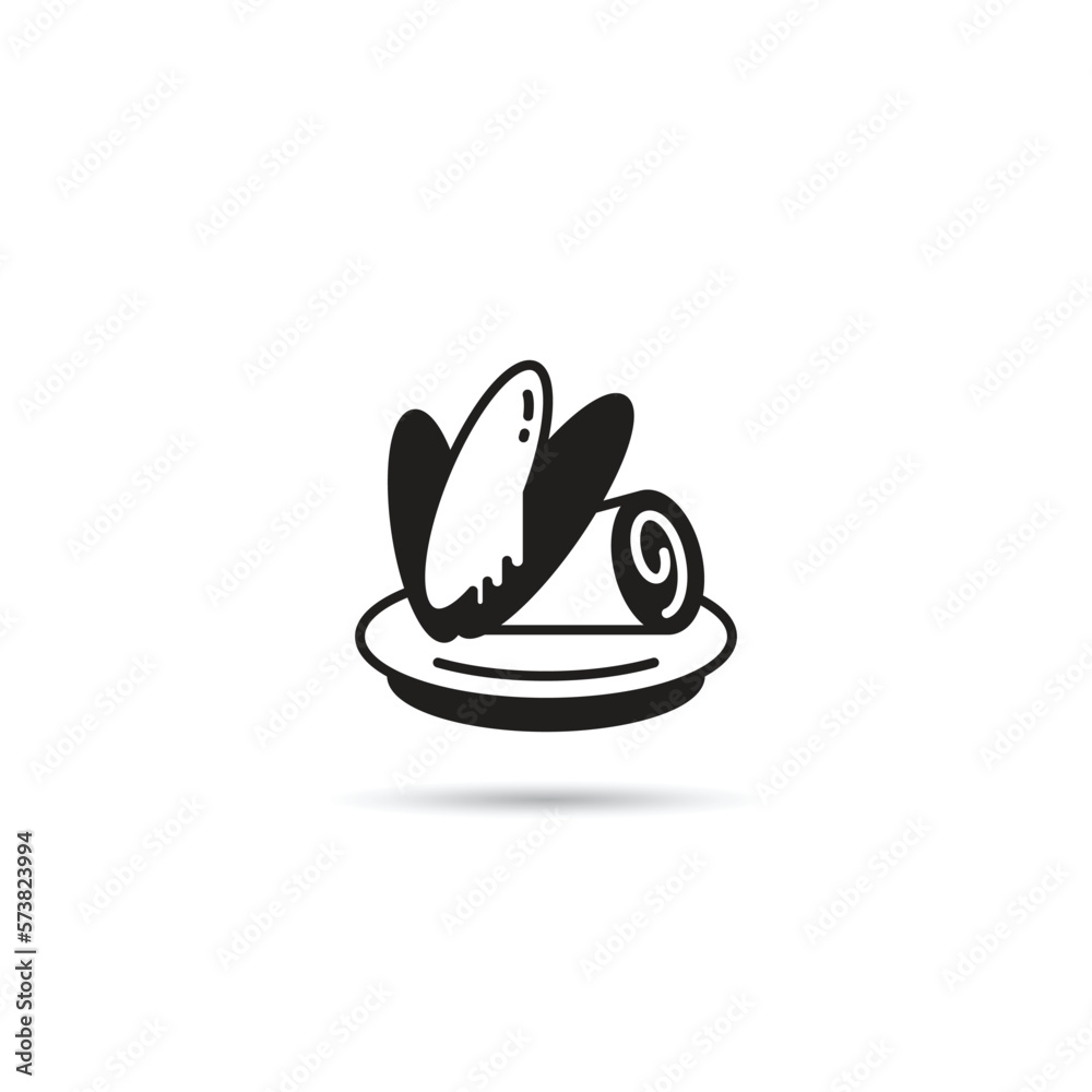 dessert and cake icon on white background