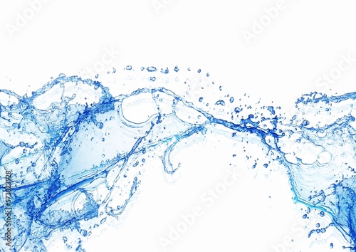 自然の概念で抽象的な青い水しぶきと白背景